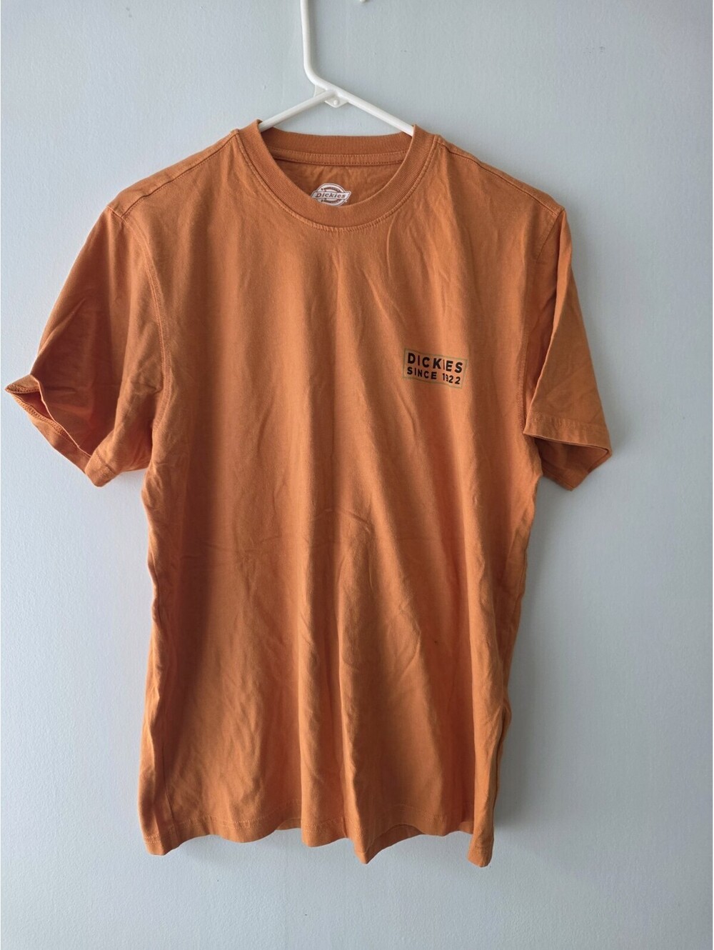 Dickies Mens Graphic T-Shirt Orange Logo Cotton Size Small